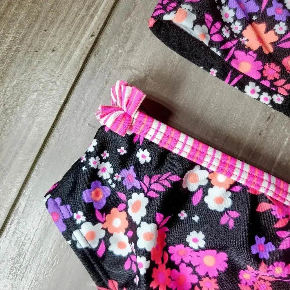 Circo Baby Girl 2 Piece Floral Swimsuit Bathing Suit 6/9 Months NWOT